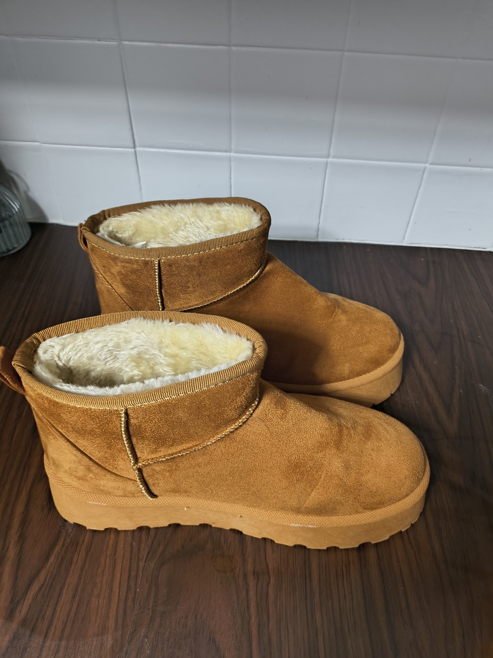 Cozy Shearling Lined Ankle Boots - Chestnut